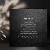 バーバーショップサロンロゴブラックプロフェッショナル理容師 スクエア名刺