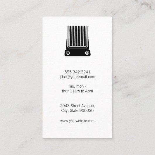 バーバーショップチェア | ヘアのカットツール 名刺 (裏面)