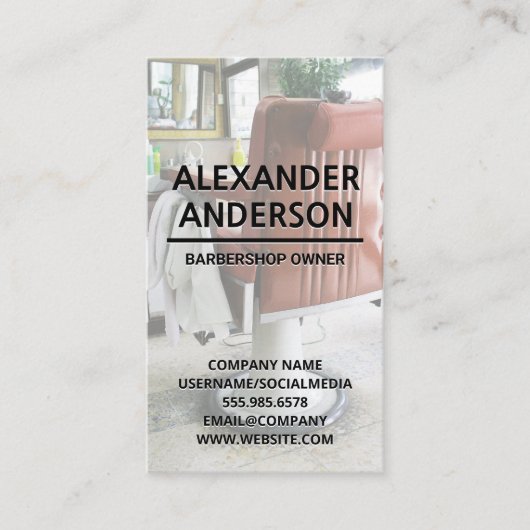 バーバーショップチェア 名刺 (正面)