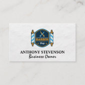 バーバーショップバッジ |木製ボード名刺 名刺 (正面)