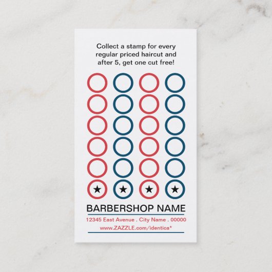 バーバーショップパンチカード ロイヤリティカード (裏面)