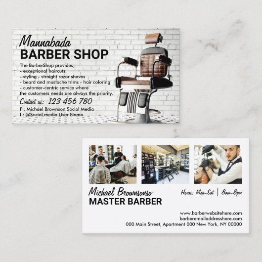 バーバーショップヒップスターサロン 名刺 (正面/裏面)