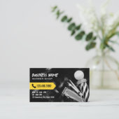 バーバーショッププロフェッショナルヘアクリッパー理容師ブラック 名刺 (スタンド正面)