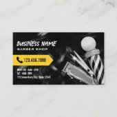 バーバーショッププロフェッショナルヘアクリッパー理容師ブラック 名刺 (正面)