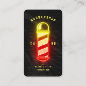 バーバーショップヘアスタイリスト白熱［赤熱］光を放つ理容師ズポール 名刺 (正面)