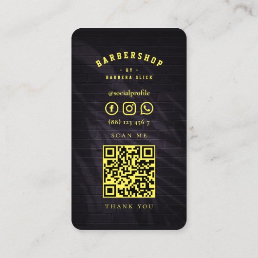 バーバーショップヘアスタイリスト白熱［赤熱］光を放つ理容師ズポール 名刺 (裏面)