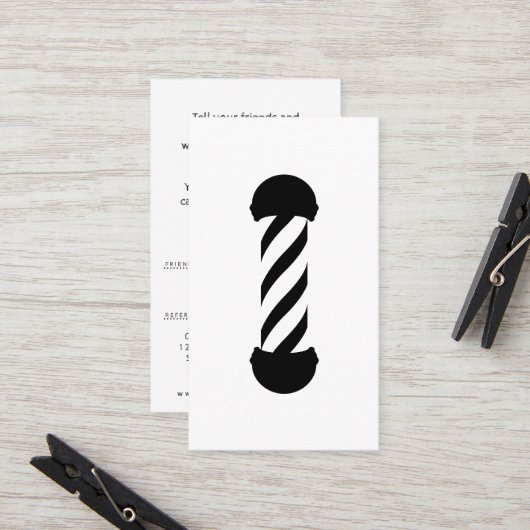 バーバーショップポールは友人を参照 紹介カード (正面/裏面インサイチュ)