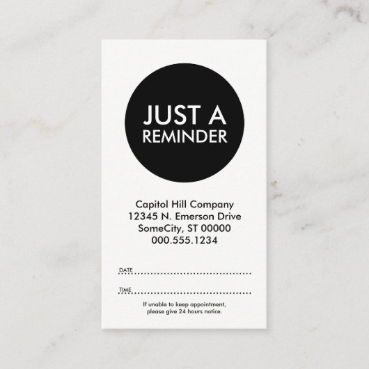 バーバーショップポールアポイントメントカード 予約カード (正面)