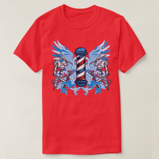 バーバーショップポール Tシャツ (デザイン正面)