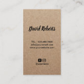 バーバーショップマスター理容師素朴クラフトヘア 名刺 (裏面)