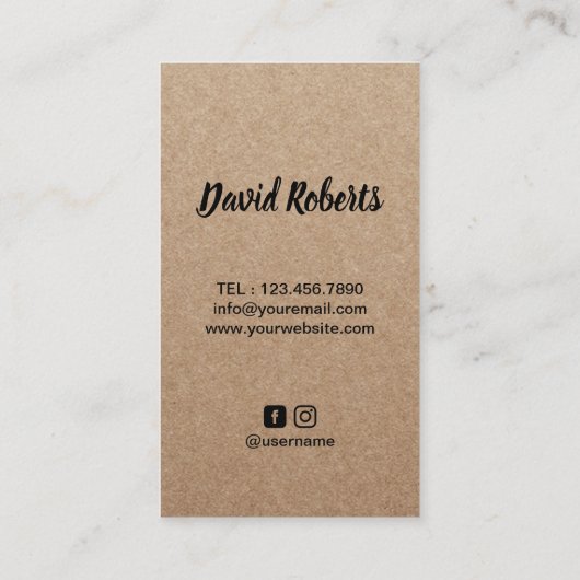 バーバーショップマスター理容師素朴クラフトヘア 名刺 (裏面)