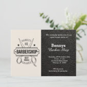 バーバーショップレザーはオープン日に見える 招待状 (スタンド正面)