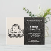 バーバーショップレザーはオープン日に見える 招待状 (スタンド正面)