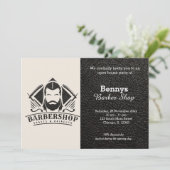 バーバーショップレザーはオープン日に見える 招待状 (スタンド正面)