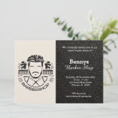 バーバーショップレザーはオープン日に見える 招待状 (スタンド正面)