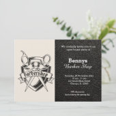 バーバーショップレザーはオープン日に見える 招待状 (スタンド正面)