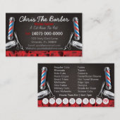 バーバーショップロイヤリティカード(理容師ポールとクリッパー) 名刺 (正面/裏面)