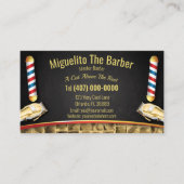 バーバーショップロイヤリティカード(理容師ポールとクリッパー) 名刺 (正面)