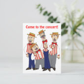 バーバーショップ漫画四重奏パーソナライズ招待状 インビテーションポストカード (スタンド正面)