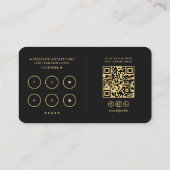 バーバーショップ理容師エレガントポールブラックロイヤリティ 名刺 (裏面)