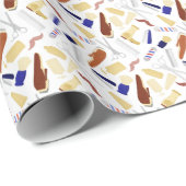 バーバーショップ理容師クリッパーポールツールギフト ラッピングペーパー (ロールコーナー)