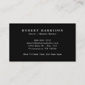 バーバーショップ理容師プロフェッショナルブラック 名刺 (裏面)