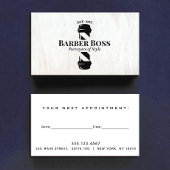 バーバーショップ理容師ポールアポイントメントリマインダーウッド 名刺