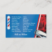 バーバーショップ理容師(理容師ポールとクリッパー) 名刺 (裏面)