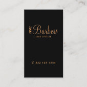 バーバーショップ金ゴールドシザーポール理容師プロモーション 名刺 (正面)