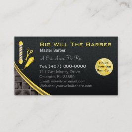 バーバーショップ(カスタマイズ可能な理容師ポール、クリッパー) 名刺
