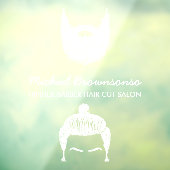 バーバーショップ ヒップスター ヒゲ 髭 白 ウィンドウサイン (シート3)