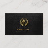 バーバーショップ ラグジュアリー 黒 ロゴ 予約 テンプレート (正面)