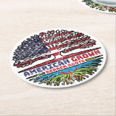 バーバーバーアマジグUSアメリカ合衆国統一された州ツリー ラウンドペーパーコースター (アングル)