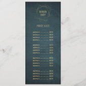 バーバーバーエレガントショップヴィンテージ金ゴールドと海軍サービス メニュー (正面)