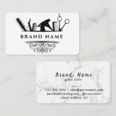 バーバーバーショップカットシェーバーズヒゲヴィンテージ 名刺 (正面/裏面)