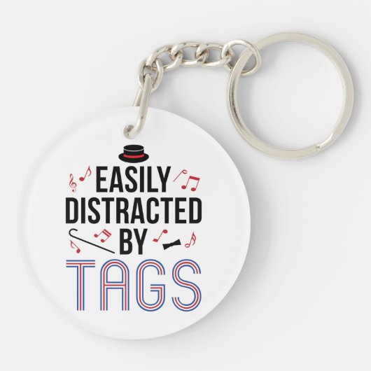 バーバーバーショップカルテットがラベルに気を散らす キーホルダー (裏面)