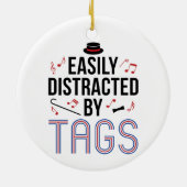 バーバーバーショップカルテットがラベルに気を散らす セラミックオーナメント (裏面)