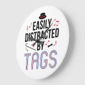 バーバーバーショップカルテットがラベルに気を散らす ラージ壁時計 (傾斜)