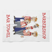 バーバーバーショップカルテットバータオルのパーソナライズ キッチンタオル (横)