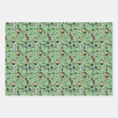 バーバーバーショップシェーブマンヘアカット理容師ポールギフト ラッピングペーパーシート (正面)