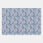 バーバーバーショップシェーブマンヘアカット理容師ポールギフト ラッピングペーパーシート (正面)