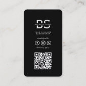 バーバーバーショップブラックグレーポール理容師ヴィンテージ 名刺 (裏面)