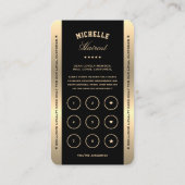 バーバーバーショップブラックフェイク金ゴールドポール理容師ロイヤリティ車 名刺 (裏面)