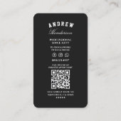 バーバーバーショップブラックレッドブルーホワイトモダン理容師 名刺 (裏面)