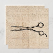 バーバーバーショップヘアカットシアーズ理容師ハサミ シーズンカード (正面/裏面)