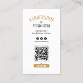 バーバーバーショップヘアドレッサーバーバーショップホワイト 名刺 (裏面)