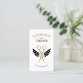 バーバーバーショップヘアドレッサーバーバーショップホワイト 名刺 (スタンド正面)