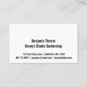 バーバーバーショップポールブラックアンドホワイト理容師 名刺 (裏面)