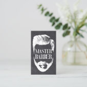 バーバーバーショップマスター理容師ヴィンテージシャルボードヘア 名刺 (スタンド正面)