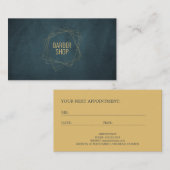 バーバーバーショップラグジュアリーネイビー金ゴールドアポイントメントテンプレート 予約カード (正面/裏面)